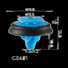 Кліпси C3481 молдингу Fiat Alfa Romeo Lancia 0735537083 Chrysler Jeep 5SR17JXWAA ( уп. 100 шт.)