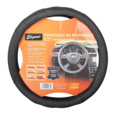 Чохол на кермо шкіра "L" (39-40см) чорний Elegant 105642 масаж