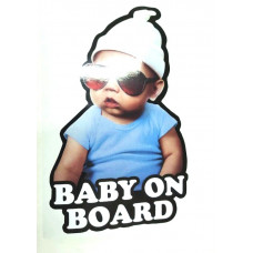 Наліпка Попереджувальна "Дитина в машині" "Baby on board" кольорова 14х20см