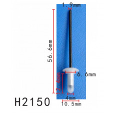 Заклепки H2150 металева TOYOTA, LEXUS (7554751021, 75547-51021, 25458)( уп. 100 шт.)