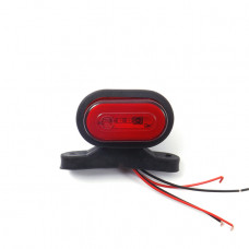 Габарит "ріжки" прямий 5*8см 12/24v міні-овальний червоний+білий НЕОНОВИЙ "KIR" (1шт)