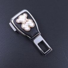 Заглушка ременя безпеки метал "Мішка Тедді Білий" (1шт) цинк.сплав + шкіра (тип №5)