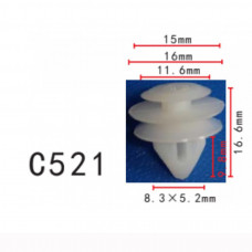 Кліпси C0521 обшивка дверей,молдинг універсальна ( уп. 100 шт.)