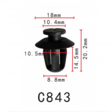 Кліпси C0843 кріплення молдингів/дверей/крило Peugeot Citroen 856535 ( уп. 100 шт.)