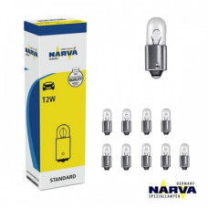 Лампа 12V (цок.BA 9s) T2W "Narva" (17053) (уп.10шт)