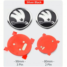 Емблема "Skoda" 80мм Octavia Tour A5.A7,Fabia,Rapid,Superb зад 5JD853621A Хром