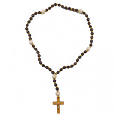 Чотки на 53 намистини дерев'яні темні з хрестиком (розм.31см довжин.чоток,/0,9см)