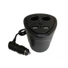 Прикурювач-двійник у підсклянник KING KSU-186 2+2USB