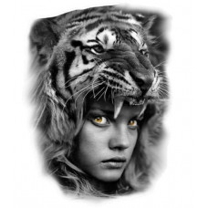 Наліпка "Дівчина - тигр" 48*25 см (1шт) нт 0006