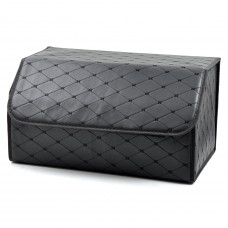 Саквояж-органайзер у багажник 550х300х250мм Чорний ромб шкірзам,чорна нитка