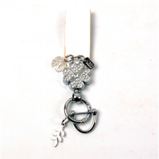 Брелок на ключі шкіряний Клевер (пакет+ викрутка) Білий