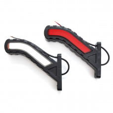 Габарит "ріжки" косий 15см 12/24v Неоновий катафот (3х кольоровий) "MRT" Л-094 (2шт)