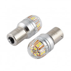 Світлодіод 12/24V T25 Білий P21W 15x2835SMD 330Lm 6000K "Brevia" CANbus №10201 (2шт)