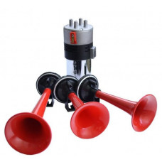 Сигнал повітряний 12v 3 дудки червоний "Elegant" 100748 (10шт/ящ)