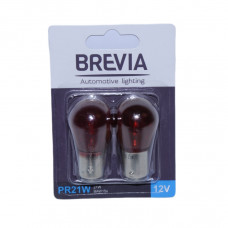 Лампа 12V (цок.BAW15s RED) P21W "Brevia" (12326B2) блістер 2шт.