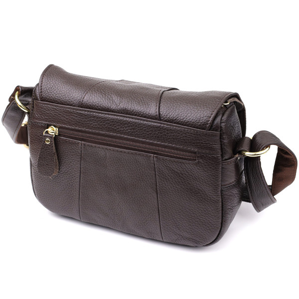 Сумка из натуральной кожи для стильных женщин Vintage 22973 Коричневый