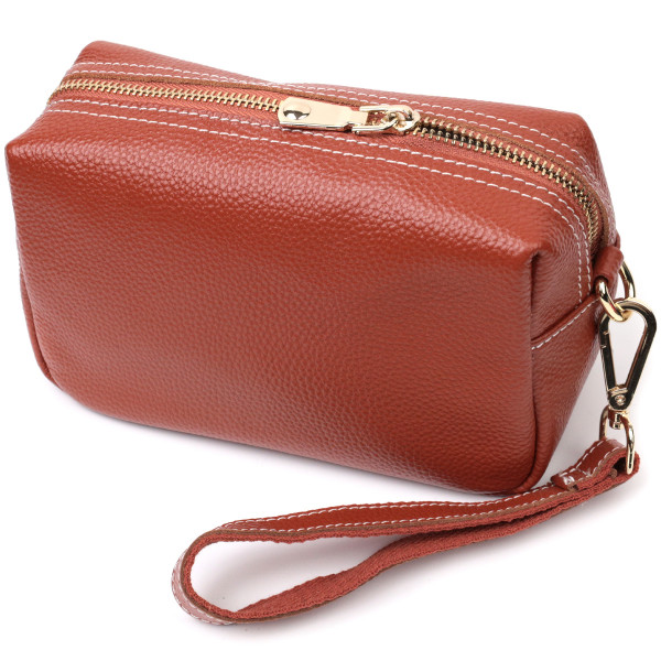 Оригинальная женская сумка с двумя ремнями из натуральной кожи Vintage 22273 Коричневый