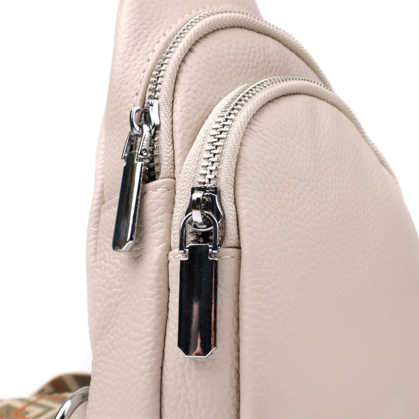 Сумка-слинг из натуральной кожи для женщин Vintage 22936 Белый