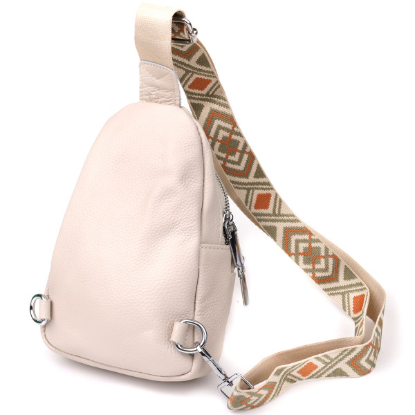 Сумка-слинг из натуральной кожи для женщин Vintage 22936 Белый