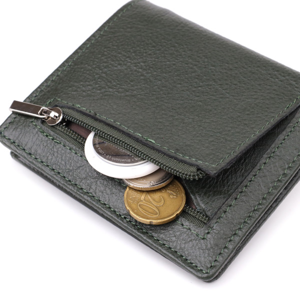 Женский кошелек на магните из натуральной кожи ST Leather 23093 Зеленый