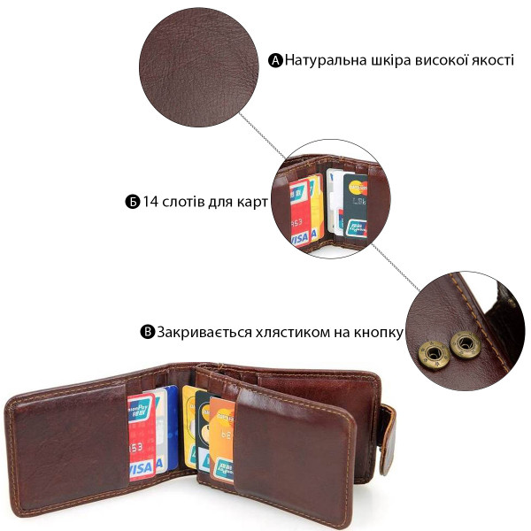 Кредитница мужская Vintage 14509 кожаная Коричневая