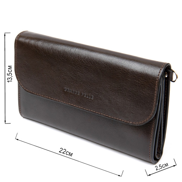 Мужской клатч из натуральной кожи GRANDE PELLE 11426 Коричневый