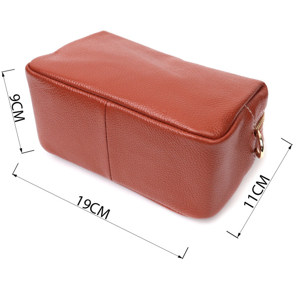 Оригинальная женская сумка с двумя ремнями из натуральной кожи Vintage 22273 Коричневый