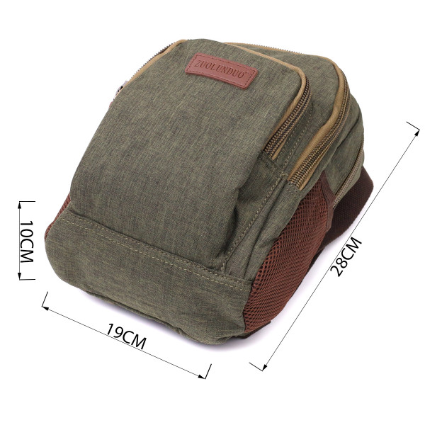 Практичный рюкзак из полиэстера с большим количеством карманов Vintage 22145 Оливковый