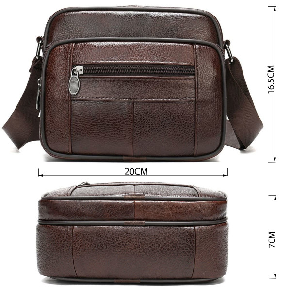 Сумка мужская флотар кожаная Vintage 14988 Коричневая