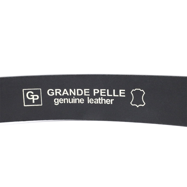 Удобный ремень под джинсы из натуральной кожи GRANDE PELLE 11683 Черный