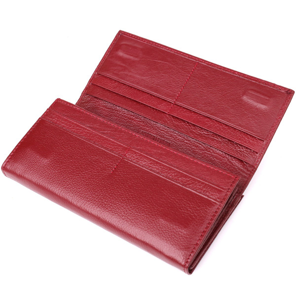 Элегантный кошелек для женщин с монетницей из натуральной кожи ST Leather 23107 Бордовый