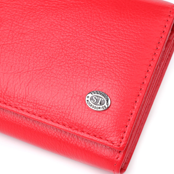 Яркий женский кошелек на магнитах из натуральной кожи ST Leather 23114 Красный