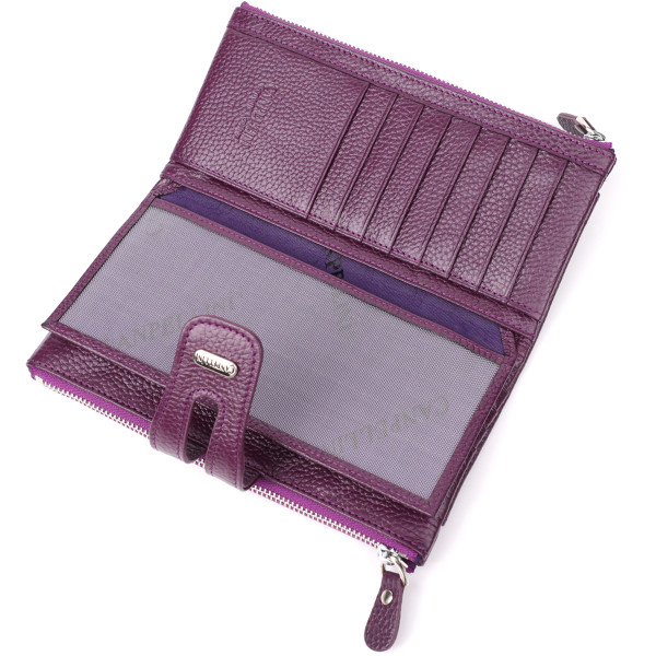 Яркий женский кошелек из натуральной кожи CANPELLINI 20873_1 Фиолетовый
