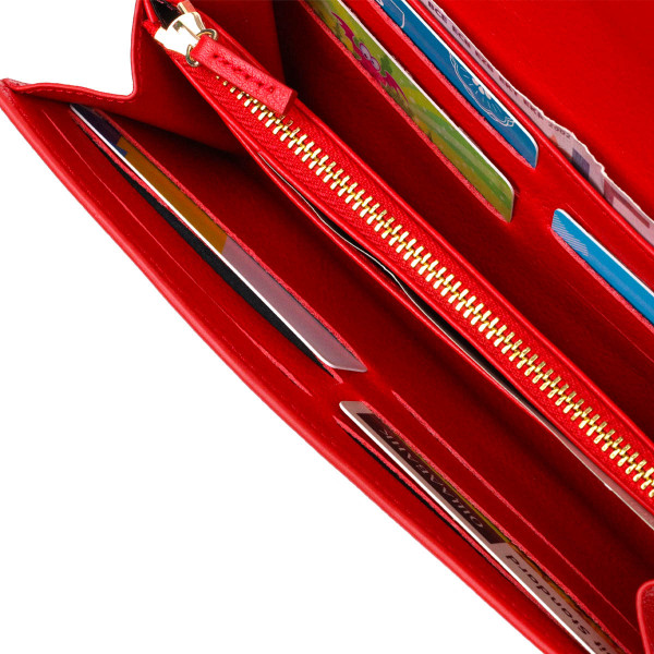 Превосходное вместительное портмоне для женщин из натуральной кожи Tony Bellucci 21977 Красный