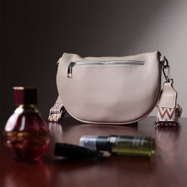 Кожаная сумка для женщин через плечо с мини кошельком Vintage 22664 Белая