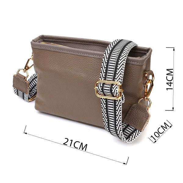 Компактная сумка на плечо из натуральной кожи 22098 Vintage Серая