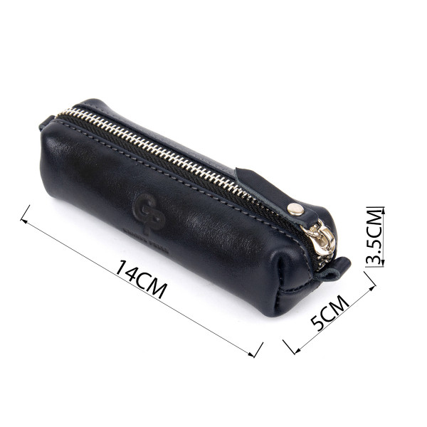 Кожаная практичная ключница GRANDE PELLE 11340 Темно-синий