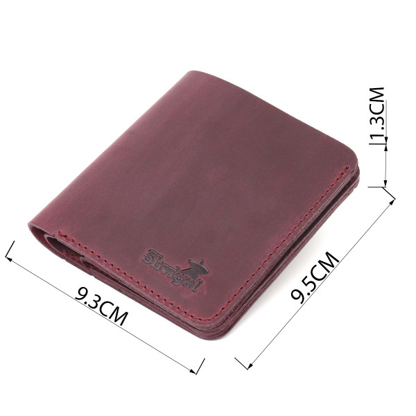 Кожаное матовое портмоне Shvigel 16604 Бордовый