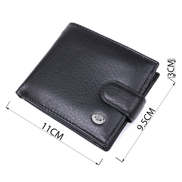Мужской кожаный купюрник ST Leather 18308 (ST104) Черный