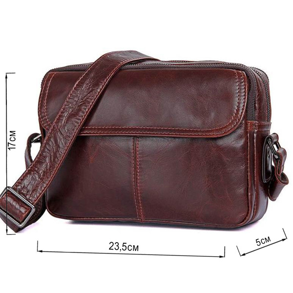 Сумка мужская Vintage 14558 из натуральной кожи Коричневая