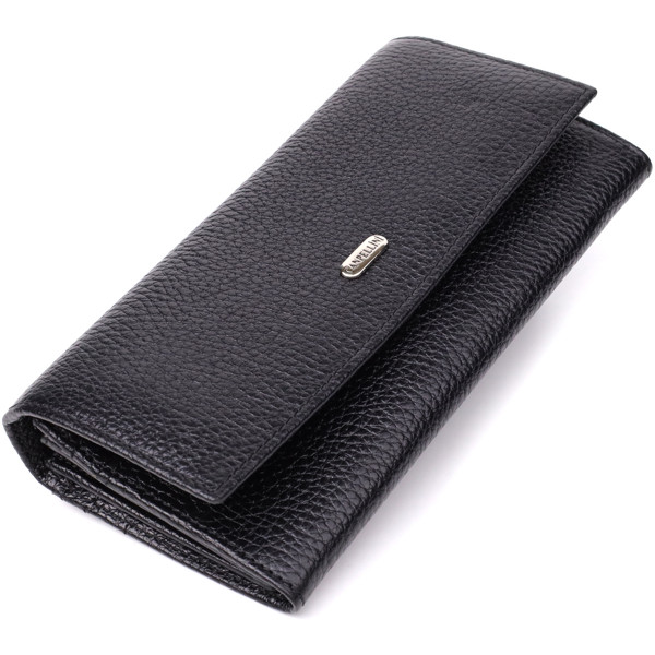 Классический женский кошелек из натуральной кожи CANPELLINI 20872_1 Черный