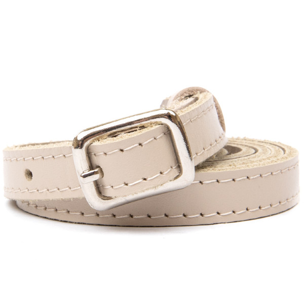 Тонкий женский кожаный ремень GRANDE PELLE 11444 Бежевый