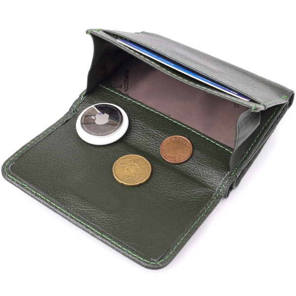 Женский кошелек компактного размера из натуральной кожи ST Leather 23072 Зеленый