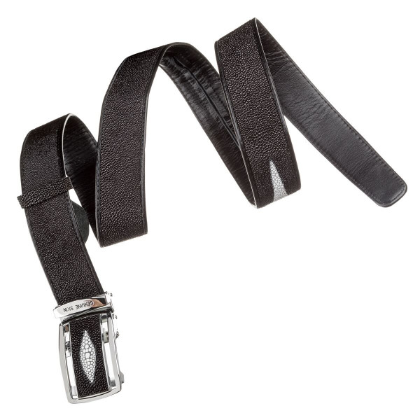 Ремень-автомат STINGRAY LEATHER 18203 из натуральной кожи морского ската Черный