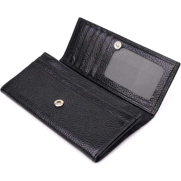 Классический женский кошелек из натуральной кожи CANPELLINI 20872_1 Черный