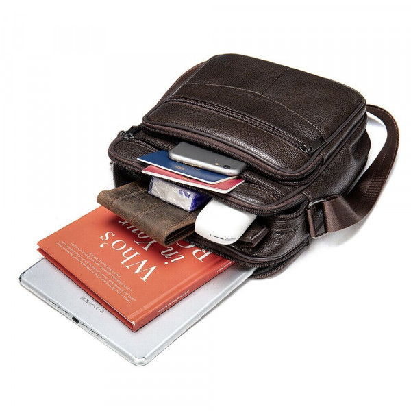 Мессенджер кожаный 14991 Vintage Коричневый