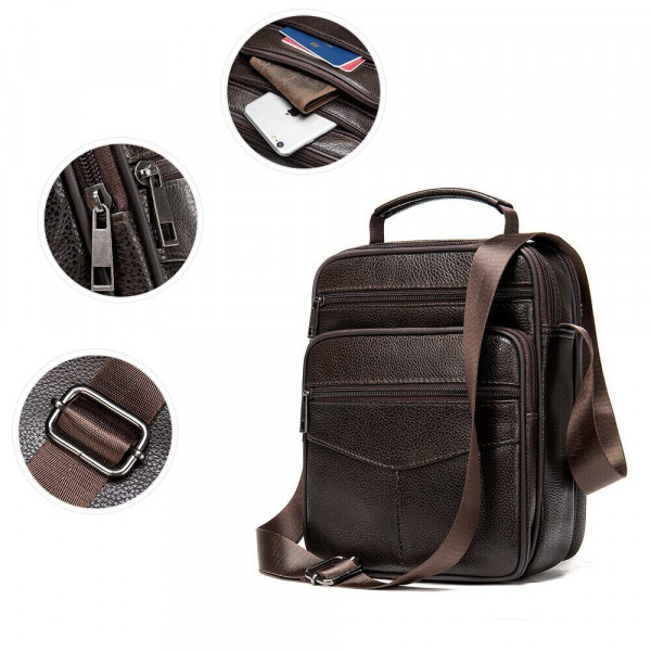 Мессенджер кожаный 14991 Vintage Коричневый