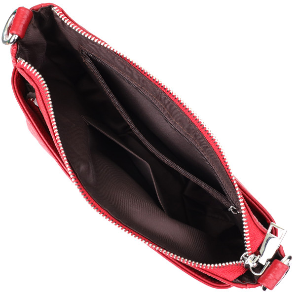 Женская кожаная сумка с двумя удобными ремешками Vintage 22927 Красный