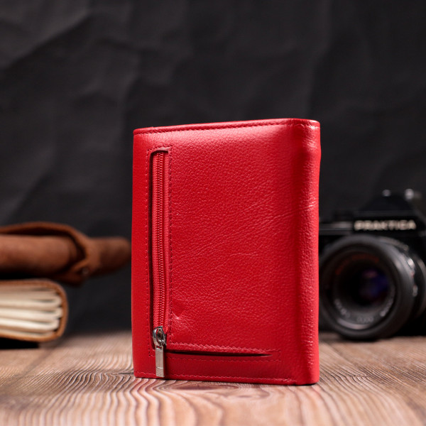 Женский яркий кошелек с монетницей из натуральной кожи ST Leather 19493 Красный