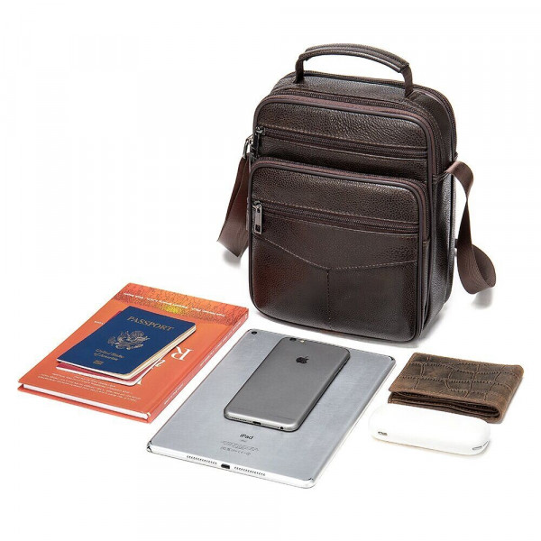 Мессенджер кожаный 14991 Vintage Коричневый